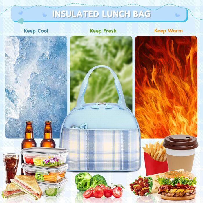 Дитячий рюкзак для дівчаток: рюкзак у стилі Kawaii, велика місткість (3-в-1, блакитний)