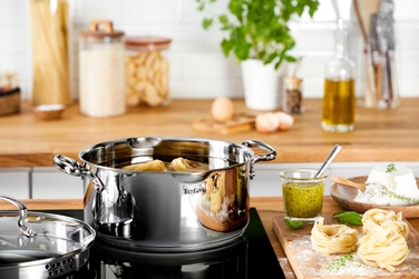 Набір каструль та сковорідок Tefal Duetto+ з нержавіючої сталі, 10 предметів, G732SA55
