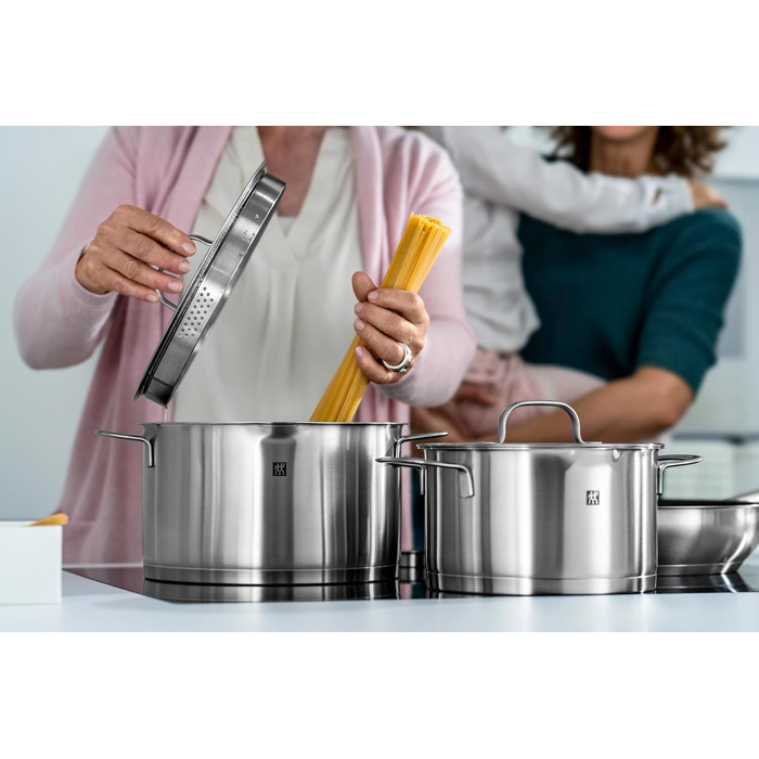 Набір каструль ZWILLING TrueFlow з кришками, 5 предметів, нержавіюча сталь, для індукційних плит, сріблястий