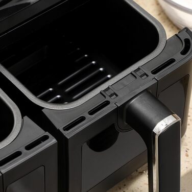 Фритюрниця HOMCOM з двома зонами, 8 л, 2500 Вт, 8 програм, антипригарне покриття, чорна