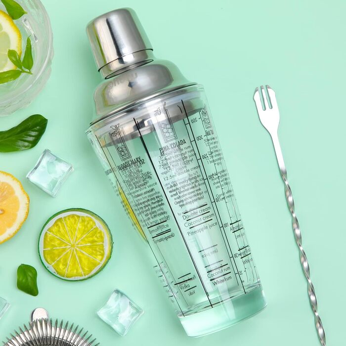 Набір для коктейлів Ohuhu 17 частин, преміум-набір бармена з нержавіючої сталі, аксесуари для приготування коктейлів, подарунок для жінок та чоловіків