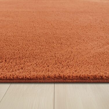 Килимок для вітальні TT Home з коротким ворсом, антиковзаюча підкладка, однотонний, сучасний, можна прати, темно-помаранчевий, 80 см (круглий)