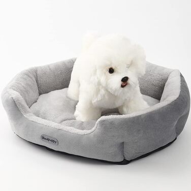 Кругле ліжко для собак та котів, м'яке, зручне, антиковзаюче, бежеве, S (37x33x13 см)