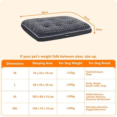 Ортопедичний лежак для собак, двоярусний килимок для собак, зручний лежак для собак, знімний кошик для собак, 90 см для собак маленьких та середніх порід, темно-сірий, розмір L 89 x 59 x 10 см