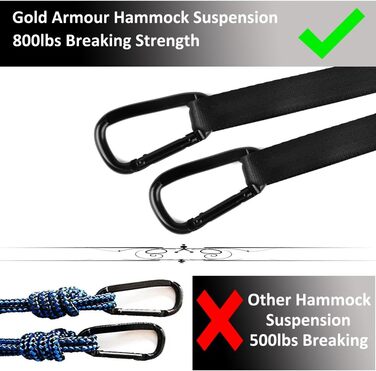 Гамак подвійний Gold Armour для кемпінгу - великий парашутний, нейлон, для дорослих та дітей (зелений). З ременями та петлями.