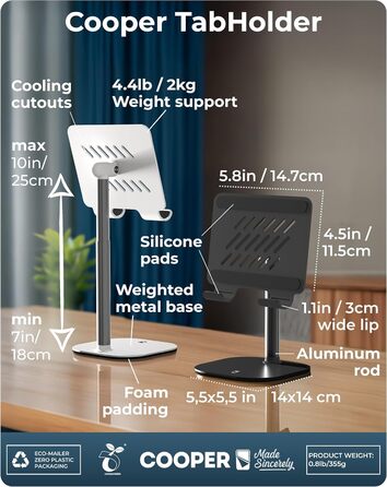 Тримач-підставка для планшета COOPER Tablet Holder Stand, колір Night Black