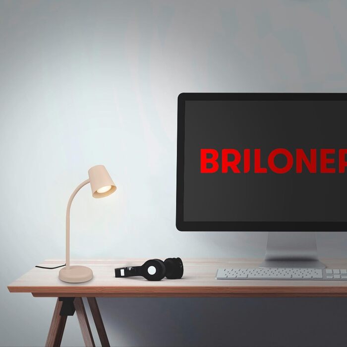 BRILONER LED настільна лампа бездротова з сенсором, поворотна, регульована, знімний джерело світла, для дому та офісу, 38,5 см, бежева