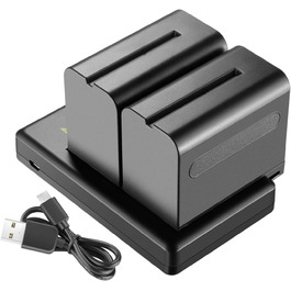 Акумулятор NEEWER NP-F750 2x 5600 mAh з USB-зарядним пристроєм, сумісний з Sony NP-F550/570/750/770/930/950/FM55H/FM500H/QM71/QM91/QM71D, NEEWER LED-ліхтарі, монітори, моторні слайдери