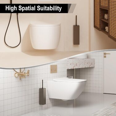 Настінна щітка для унітазу BVL з тримачем, без свердління, з силіконовими насадками (білий матовий)