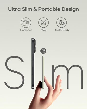 Power Bank Magsafe 5000mAh, 8мм, Gray (5000mAh-Titan) - Швидка зарядка USB-C, Бездротова зарядка