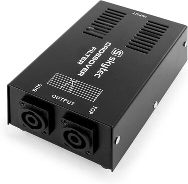 SkyTec STP-1 пасивний кросовер 2-смуговий, 1000 Вт, Powercon, 1 вхід, 1 вихід сабвуфера, 1 вихід топ, аудіофільтр, чорний
