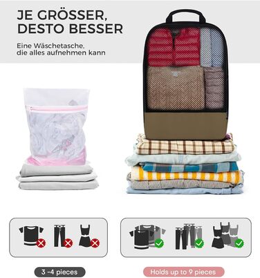 Набір кубиків для пакування багажу BAGLHER - Компактні органайзери для подорожей, водонепроникні сумки (Коричневий)