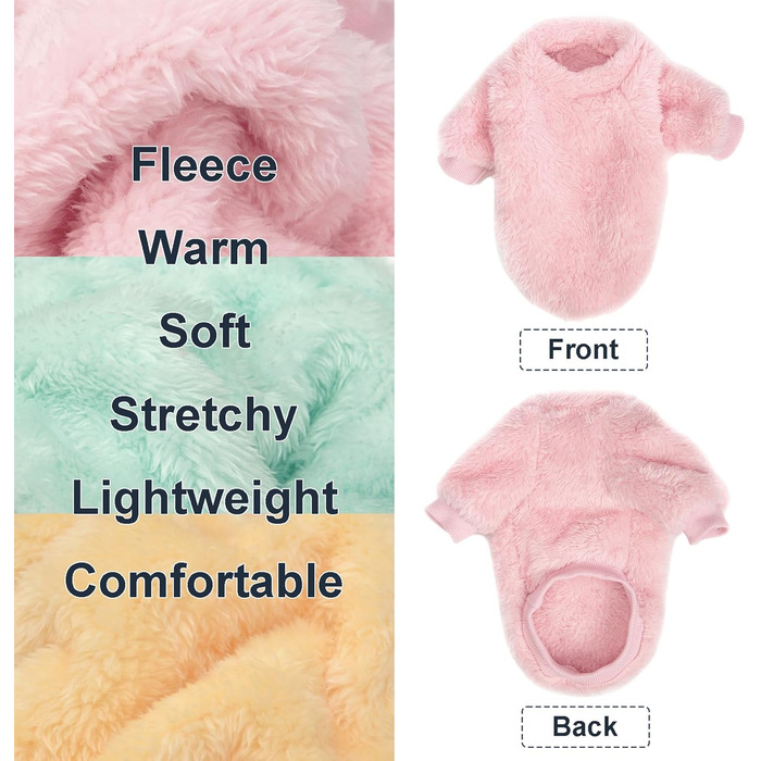 Dog Sweaters, 3-Pack, Dog Sweaters for Small Dogs, Dog Clothes for Small Dogs, Girls and Boys, Ultra Soft and Warm Puppy Sweater Dog Coat for Winter Christmas (XXS,