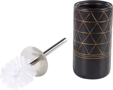 Набір аксесуарів для ванної кімнати Beliani Elegantes (5 шт.) з кераміки чорного/золотого кольору Lanco