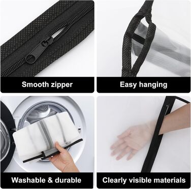12 містких мішечків для одягу з блискавкою, прозорі чохли для одягу, захисні мішечки від пилу для костюмів, суконь, пальто, курток. Організація зберігання одягу