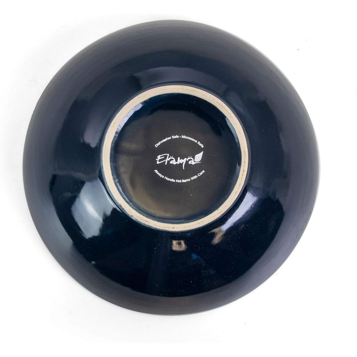 Набір посуду Elama Rund з 16 частин з емальованого фарфору, тиснення, океаново-блакитний та зелений, з коричневим контуром