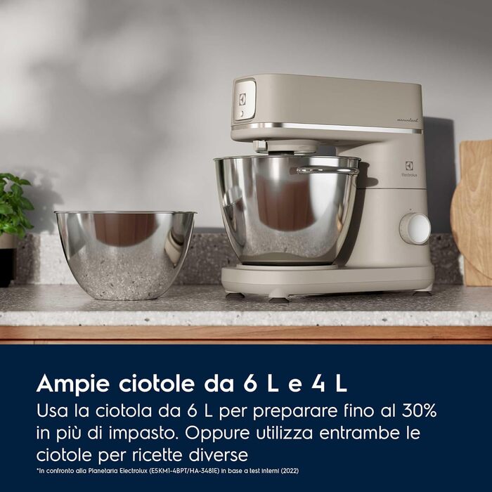 Кухонний міксер-тістоміс Electrolux EKM5570 Platinum Pearl, нержавіюча сталь, 1200 Вт, 10 швидкостей, з вінчиком та кришкою