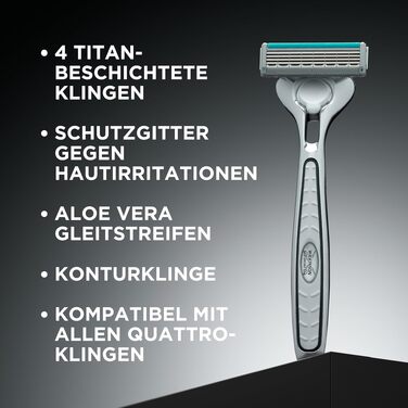 Бритвенные кассеты Wilkinson Sword Quattro Titanium для мужской бритвы, 8 шт