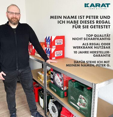 KARAT XXL Heavy-Duty Shelving Unit - Galvanized (200 x 180 x 60 cm)