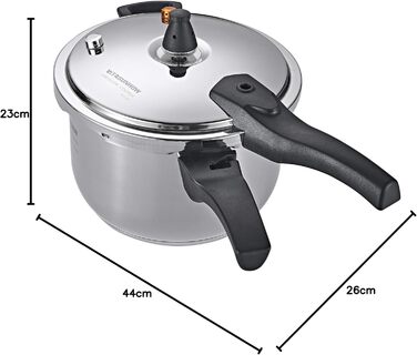 Друк-каструля з нержавіючої сталі 304 з системою безпеки - для індукційних, газових та всіх типів плит - професійне та домашнє використання (5 літрів)