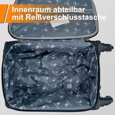 Чемодан Ribelli Handgepäck 70L, чорний: міцний валіза на 4 колесах з TSA-замком та телескопічною ручкою, L-XL-XXL комплект