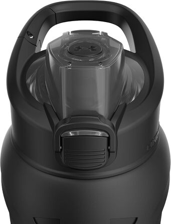 Under Armour Stainless Steel Water Bottle, Insulated, Carabiner Clip, Leak-Proof, for Kids and Adults, All Sports, Gym, 680 ml (Standard Size, Solid Black)