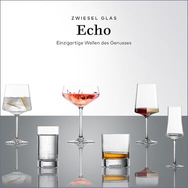 Zwiesel Glas Gin Tonic Glass Echo (4-piece Set), rounded highball glasses for Gin Tonic, dishwasher-safe Tritan crystal glasses, Made in Germany (Art. No. 123385)