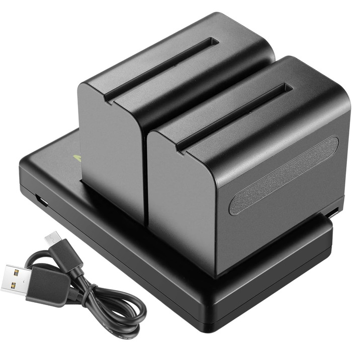 Акумулятор NEEWER NP-F750 2x 5600 mAh з USB-зарядним пристроєм, сумісний з Sony NP-F550/570/750/770/930/950/FM55H/FM500H/QM71/QM91/QM71D, NEEWER LED-ліхтарі, монітори, моторні слайдери