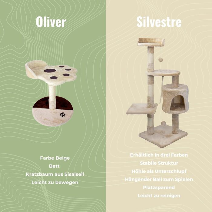 Дряпальня для котів Mobiclinic® Pets Silvestre, середня, сіро-бежева