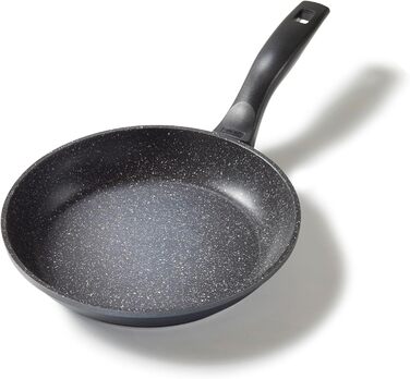 STONELINE Frying Pan - Induction-compatible pan with genuine stone particles coating, frying & universal pans made of aluminum cast, large pan (Grey, 24 cm)