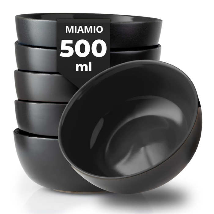 Набір мисок Miamio Le Papillon, 6 шт по 600 мл: для смузі, салатів, супів | 600 мл