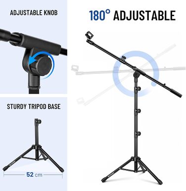 Стійка для мікрофона Cahaya CY0239: металева, портативна, з чохлом для вокалу, виступів, весіль та вулиці