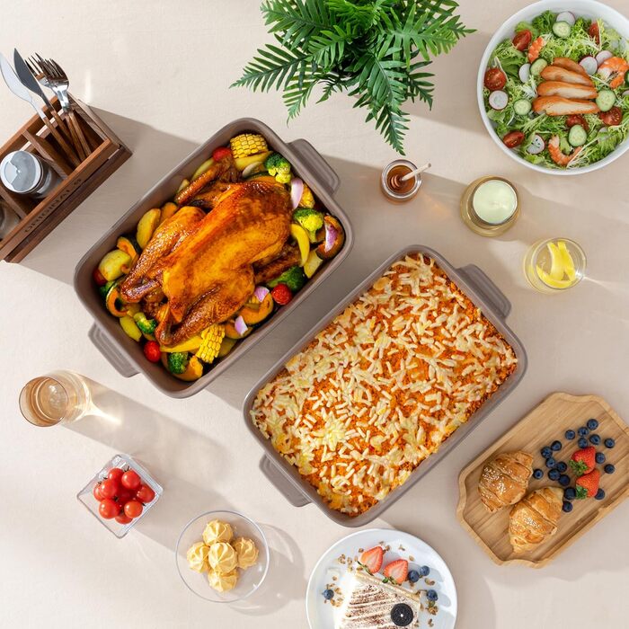 Форма для запікання MALACASA Serie TARA, 4.5L, кераміка, 35*23.8 см, для лазаньї та тірамісу