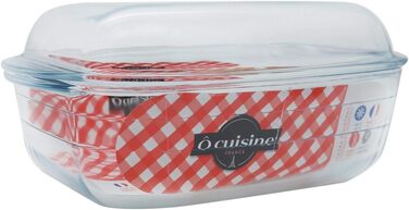 Ôcuisine прямокутна каструля 3,0 л, скляна, прозора, 6,48 см