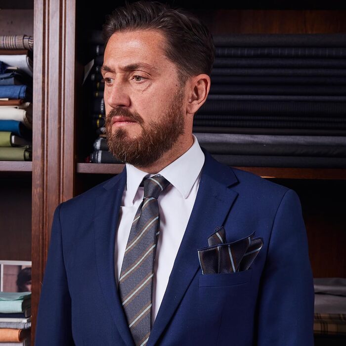 Набір краваток для чоловіків 3 шт. + 3 кишенькові хустинки | Подарунковий бокс на весілля | Класичні краватки та хустинки (синій та зелений)