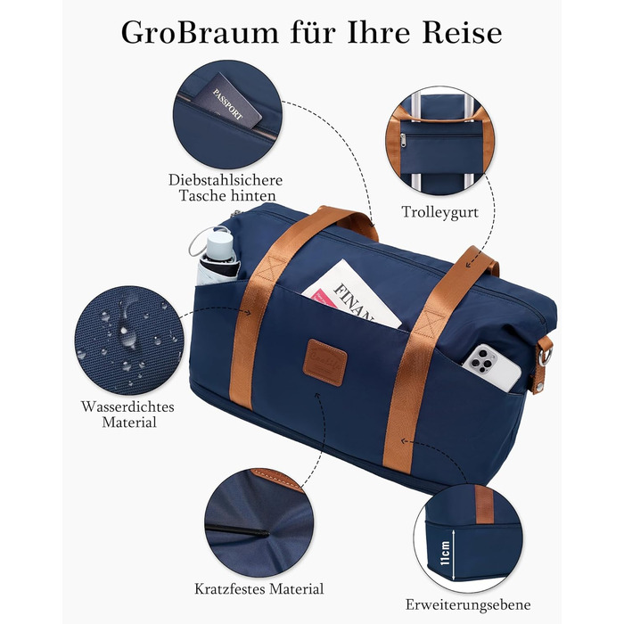 Набір валіз COOLIFE: велика (55x35x20 см) та маленька (40x25x20 см) для ручної поклажі Ryanair & Easyjet, з TSA замком та 4 колесами, ABS, блакитний/коричневий