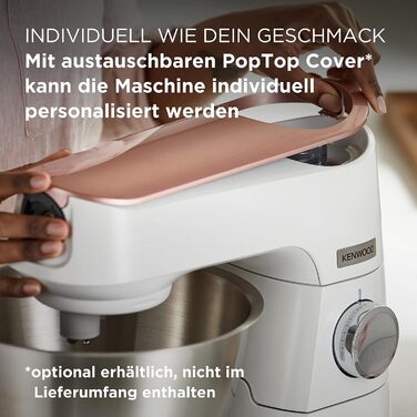 Кухонна машина Kenwood Titanium Chef Baker KVC65.001WH з вбудованими вагами, 1200 Вт, 3 насадки для кондитерських виробів, лопатка та захист від бризок, біла