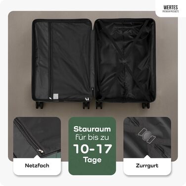 Чемодан великий 100L з TSA замком, жорсткий корпус, подвійні колеса, валіза на колесах (77см, лісовий зелений)