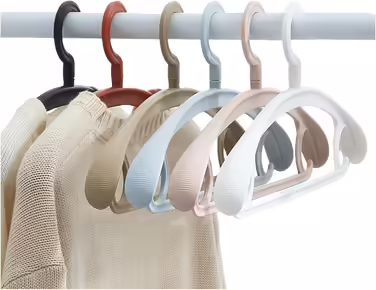 Trrcylp 10-Piece Heavy-Duty Plastic Clothes Hangers, 11.3 kg Capacity, Swivel Hook, Wide Shoulders, Non-Slip, Thick Clothes Hangers (Orange)