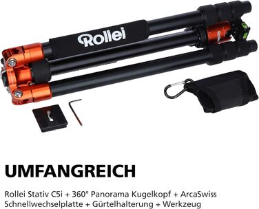Штатив Rollei C5I Orange: легкий, алюмінієвий, для макрозйомки та подорожей | Monopod