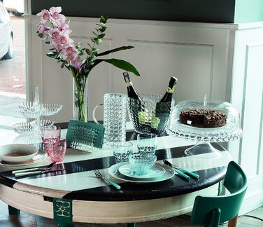 Тарілка для закусок Guzzini Tiffany, небо-сіра, 27x25x25,5 см, пластик