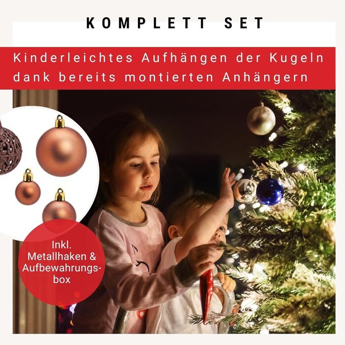 Набір ялинкових прикрас WOMA: бронзові кулі та 22 кольорів - 50 та 100 шт. Ялинкові кулі з пластику, декор для ялинки