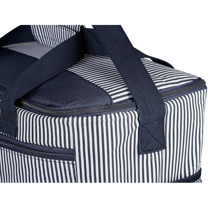Термосумка B.PRIME 20L Classic Navy-Blue Striped - Ідеальна для пікніка, подорожей та відпочинку на природі