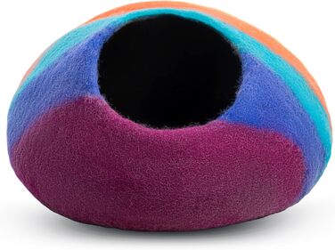 Вулик для кота Woolygon Rainbow Twist M - будиночок з мериносової вовни, ручної роботи