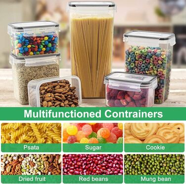 Набір контейнерів для зберігання продуктів, 20 шт., BPA Free, з кришкою (2,8L, 2L, 1,4L, 0,8L, 0,52L)