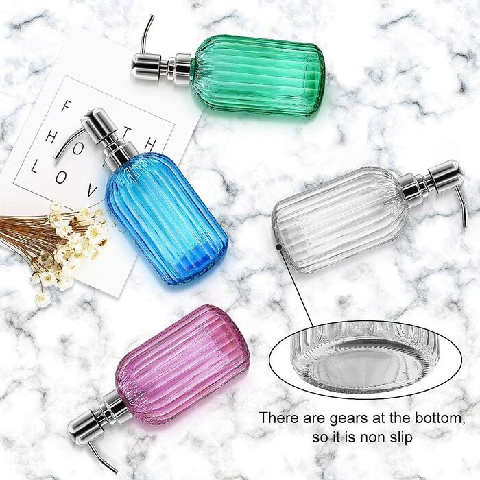 Набір дозаторів для мила 2 шт., 400 мл, скляні з нержавіючою сталею, для ванної, кухні, преміум-якість