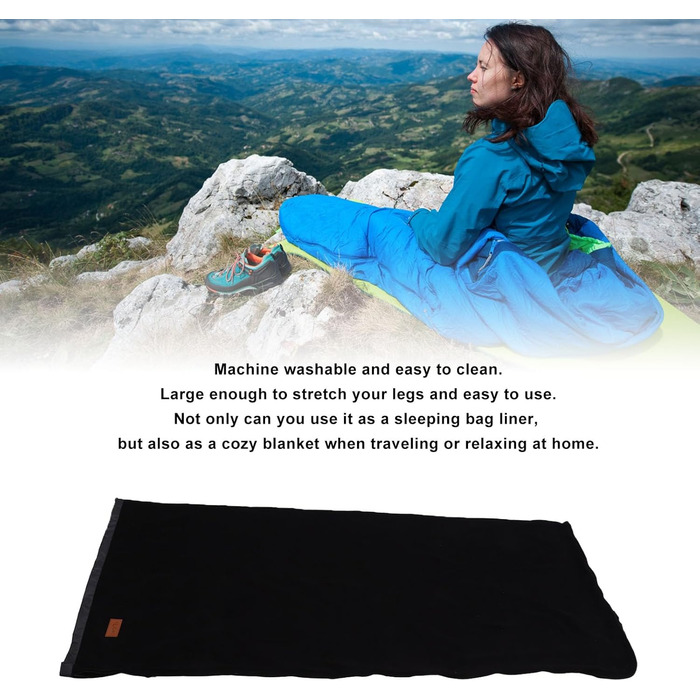 Enforose Sleeping Bag Liner, Super Thick Fleece, Soft Sleeping Bag Liner, Blanket, Lightweight Zippered Sleeping Bag Liner for Camping Trips