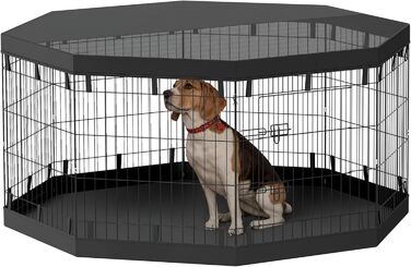 PawHut® Вольєр для цуценят, огорожа для собак, вольєр для тварин, 71x61 см (Чорний, 159 x 76 см)