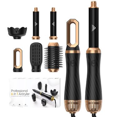 Набір для укладки волосся Airstyler 6 в 1: фен-щітка, плойка, дифузор, для створення об'єму, локонів та випрямлення