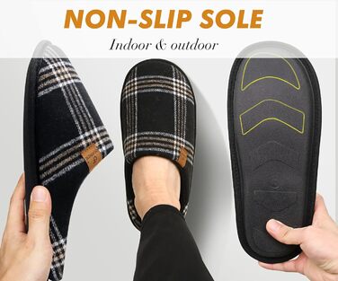 Чоловічі халапи COFACE з фетру, теплі та зручні, з антиковзкою гумовою підошвою, для дому та вулиці, розмір 40-49, Lässig, чорний, 44 EU